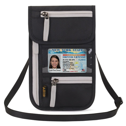 Waterproof Neck Passport Holder – Multi-Functional Travel Document Bag ✈️ - Travel Abroad Document Package Multi-functional Waterproof Neck Passport Holder