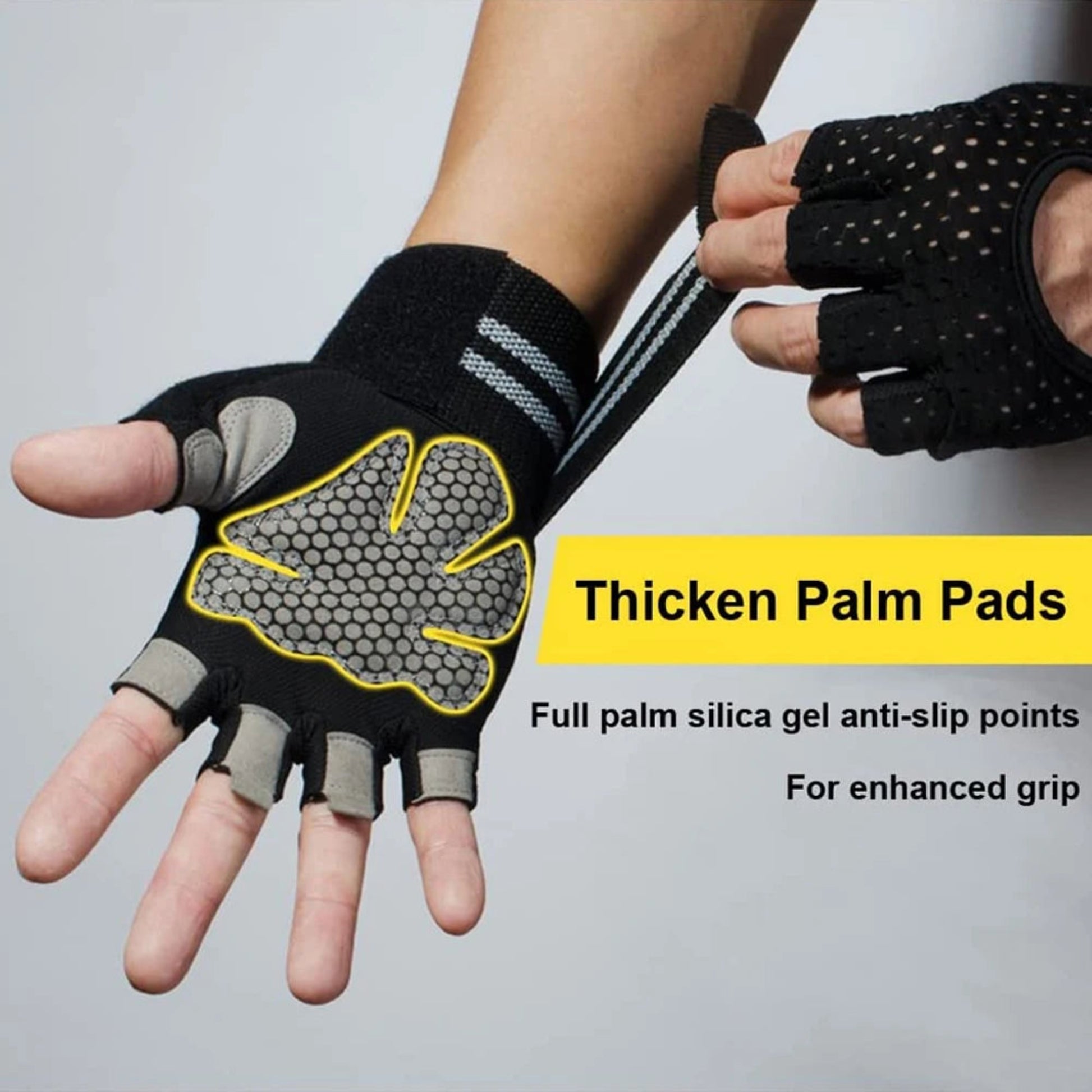 Ergonomic Gym Training Gloves | 1 Pair Dumbbell Gloves Men Women Weightlifting Crossfit Bodybuilding Workout Sport Gym Training Gloves Non-slip Wrist Protector