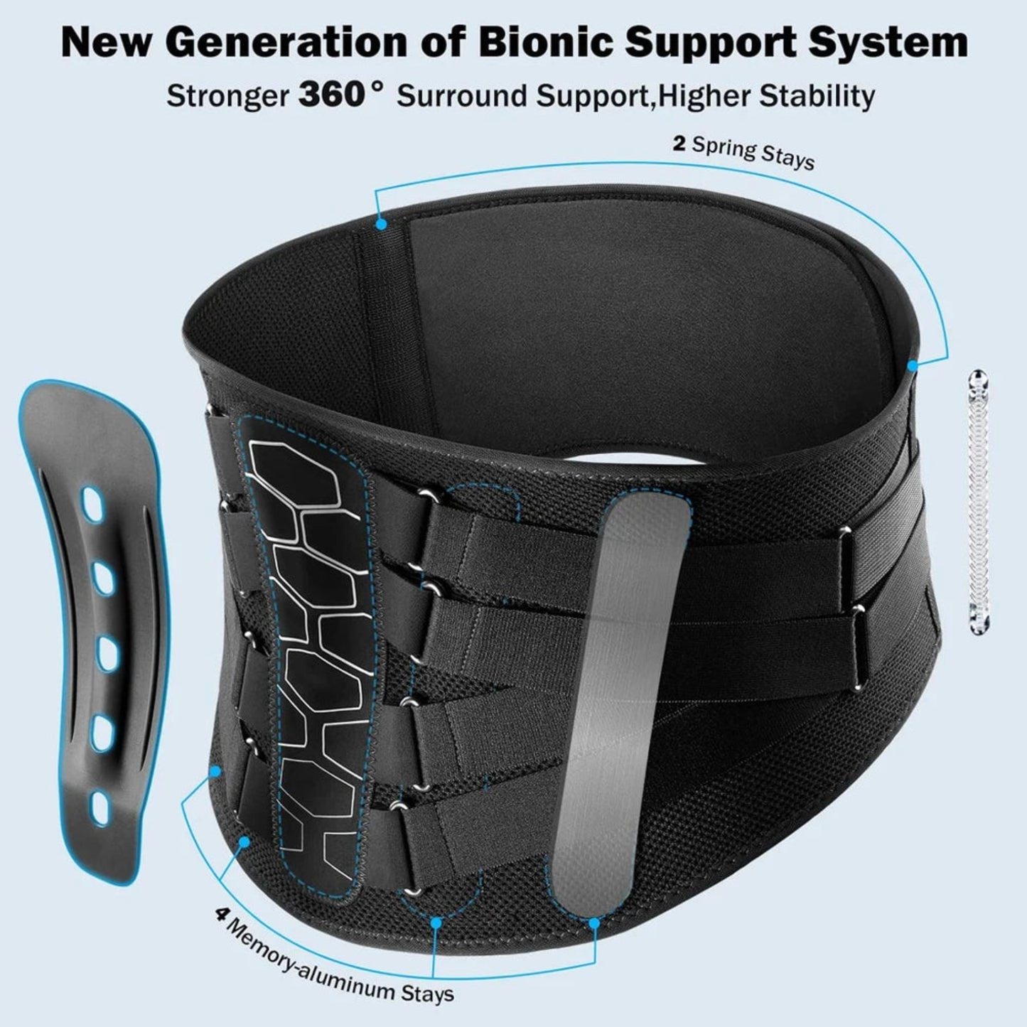 Back Brace for Lower Back Pain – Lumbar Support Belt with Soft Pad