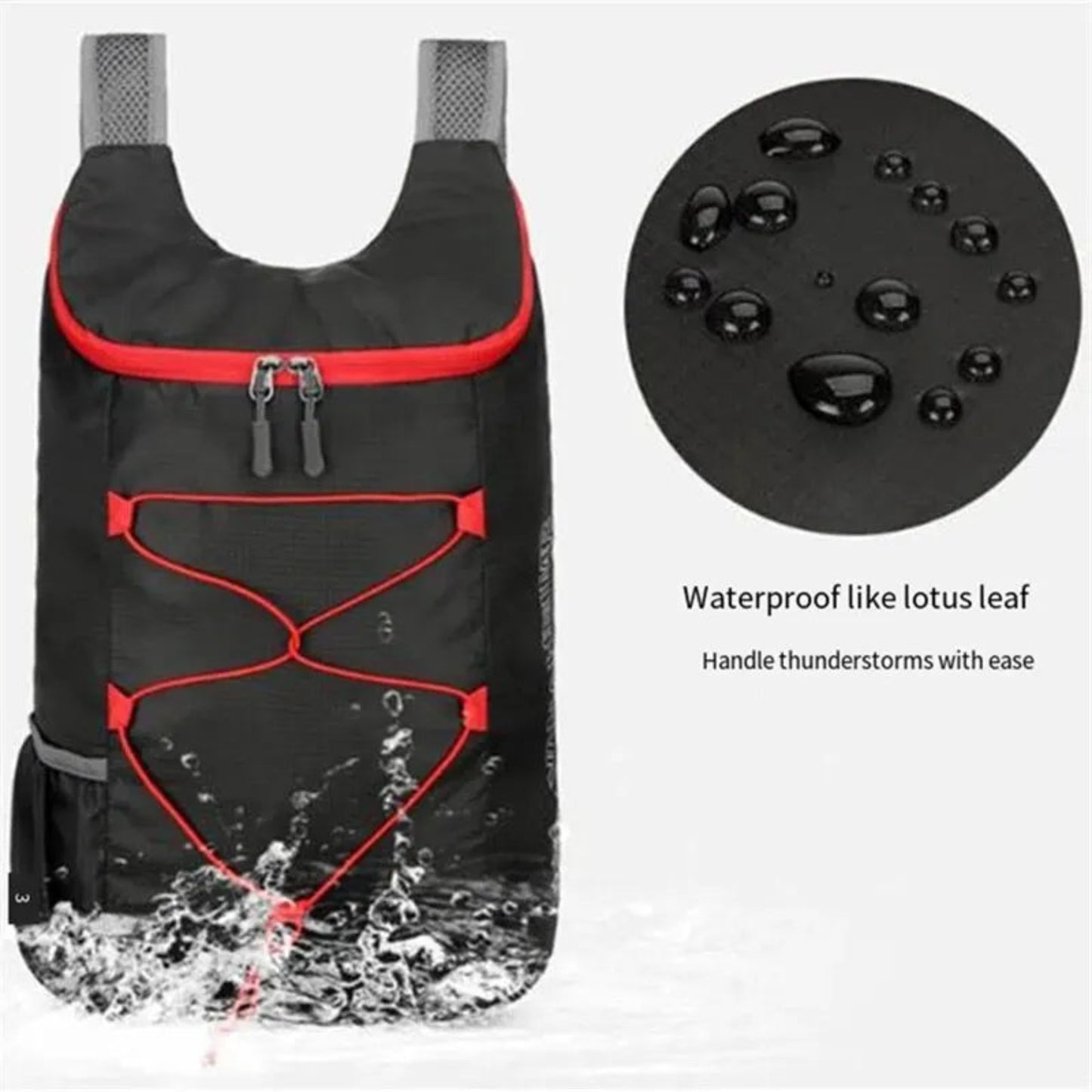 Compact Outdoor Folding Backpack | Multifunctional Outdoor Folding Backpack High Density Lightweight Waterproof Nylon Fabric Sports Bag for Camping Hiking Travel