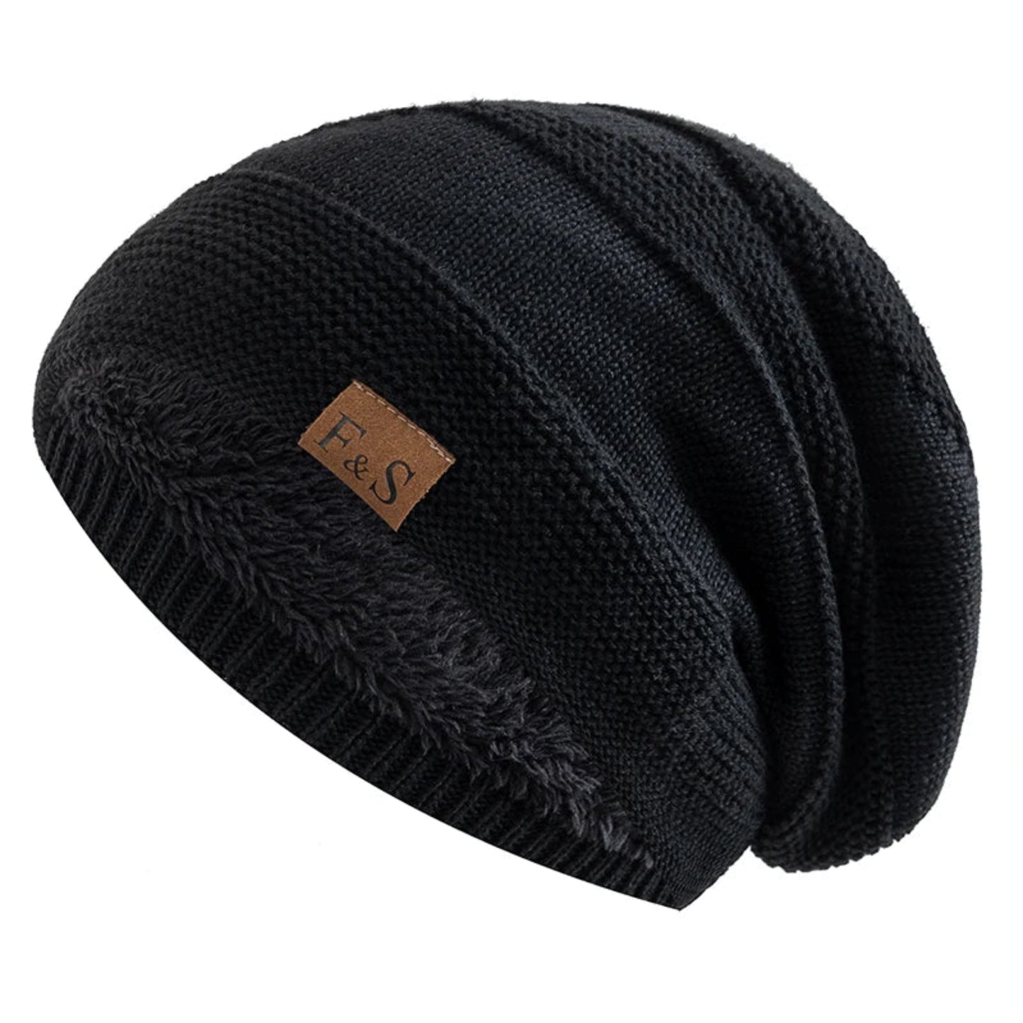 Cozy Chic Winter Knits || New Unisex Slouchy Winter Hats Add Fur Lined Men And Women Warm Beanie Cap Casual Label Decor Winter Knitted Hats