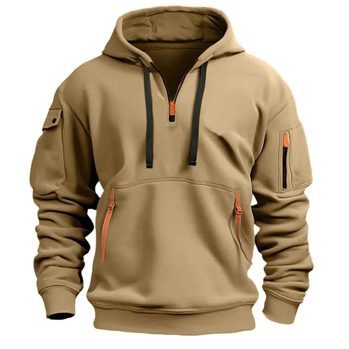 FlexComfort Multi-Pocket Fleece Hoodie ||New Multi Pocket Zipper Fleece Hooded Casual Shirt for Men and Women Plus Size Loose Pullover Fashion Sweatshirt top