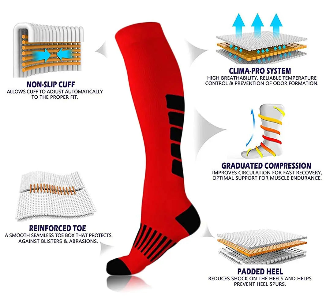 Sports compression socks, Adult running compression socks breathable quick dry, pain relief