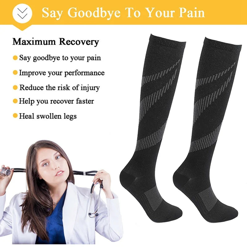 Sports compression socks, Adult running compression socks breathable quick dry, pain relief