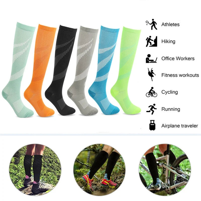 Sports compression socks, Adult running compression socks breathable quick dry, pain relief