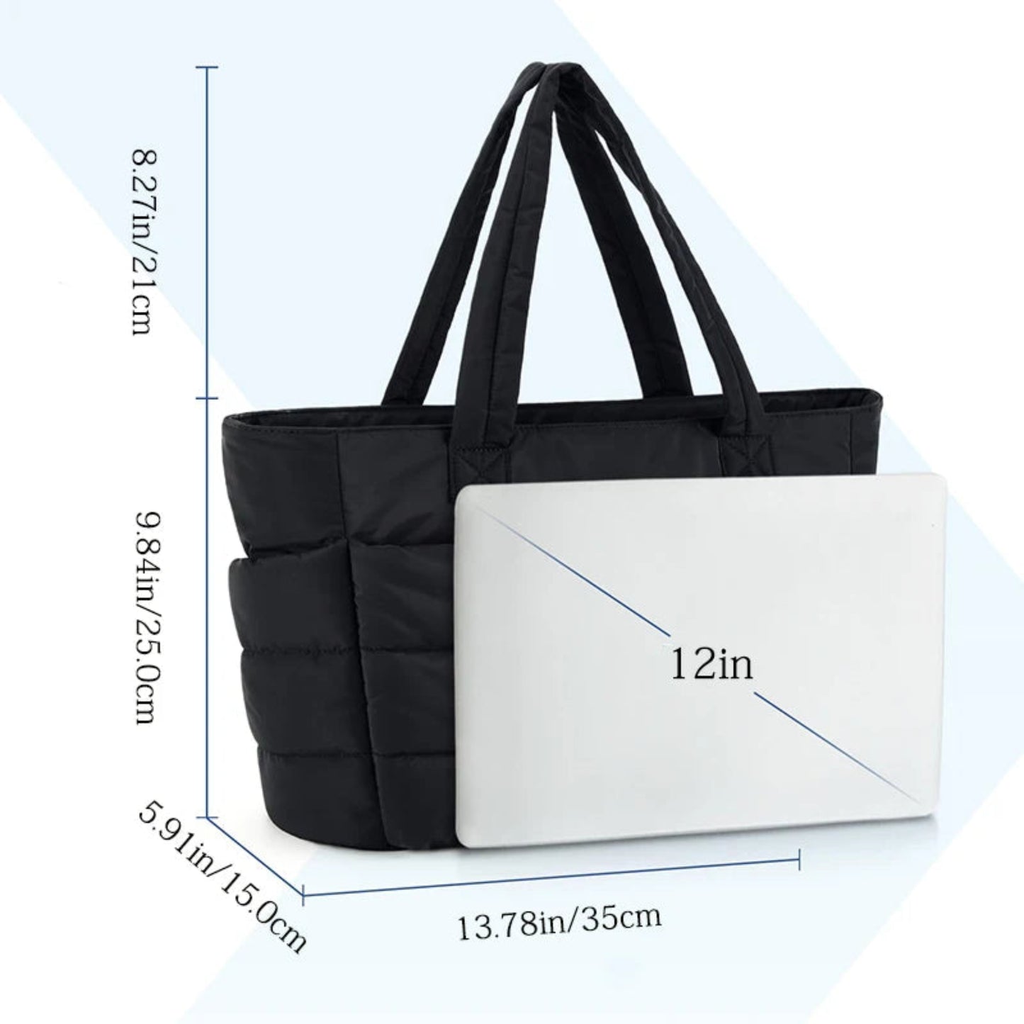 Quilted Cotton Tote Bag for Women – Padded, Large & Stylish Daily Purse