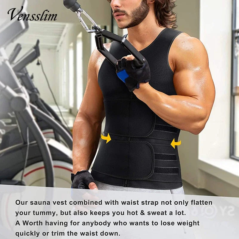 Vensslim Men's Sauna Sweat Vest – Waist Trainer & Slimming Shapewear