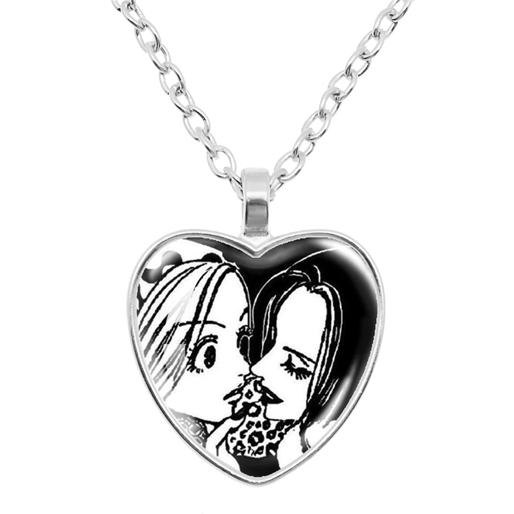 Cute Fashion Yazawa Osaki Nana Anime Glass Heart Necklace Handmade Creative Women's Birthday Gift Jewelry