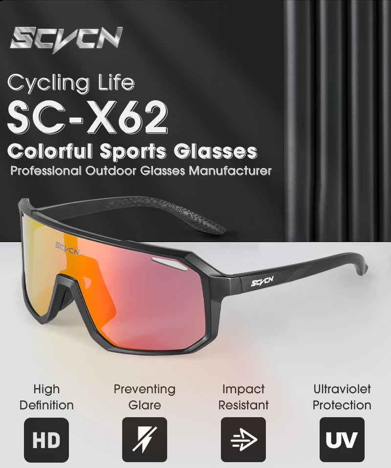 SCVCN Cycling Sunglasses for Men & Women – UV400 Sport Goggles with TR90 Frame, Lightweight Outdoor Running, Hiking & Driving Glasses