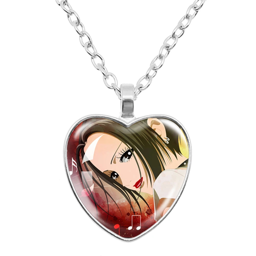 Cute Fashion Yazawa Osaki Nana Anime Glass Heart Necklace Handmade Creative Women's Birthday Gift Jewelry