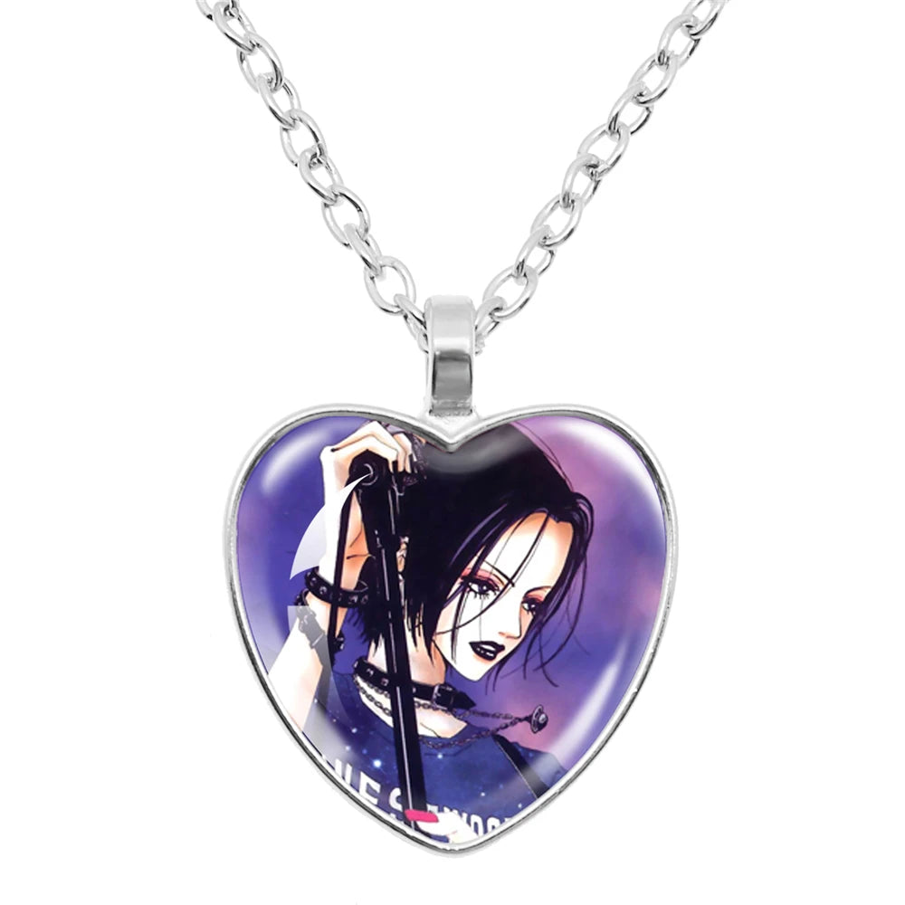 Cute Fashion Yazawa Osaki Nana Anime Glass Heart Necklace Handmade Creative Women's Birthday Gift Jewelry