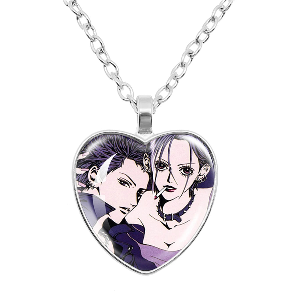 Cute Fashion Yazawa Osaki Nana Anime Glass Heart Necklace Handmade Creative Women's Birthday Gift Jewelry