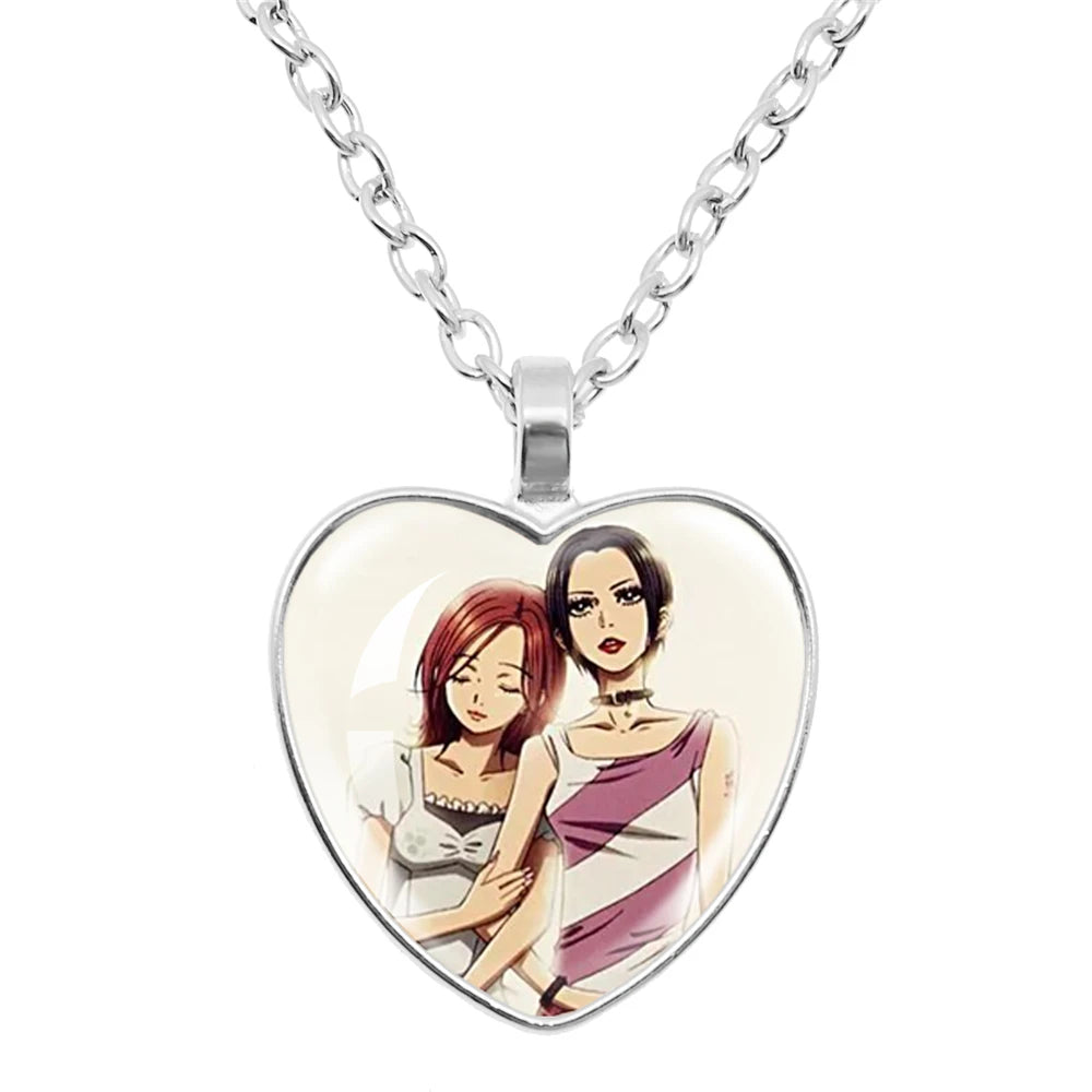 Cute Fashion Yazawa Osaki Nana Anime Glass Heart Necklace Handmade Creative Women's Birthday Gift Jewelry