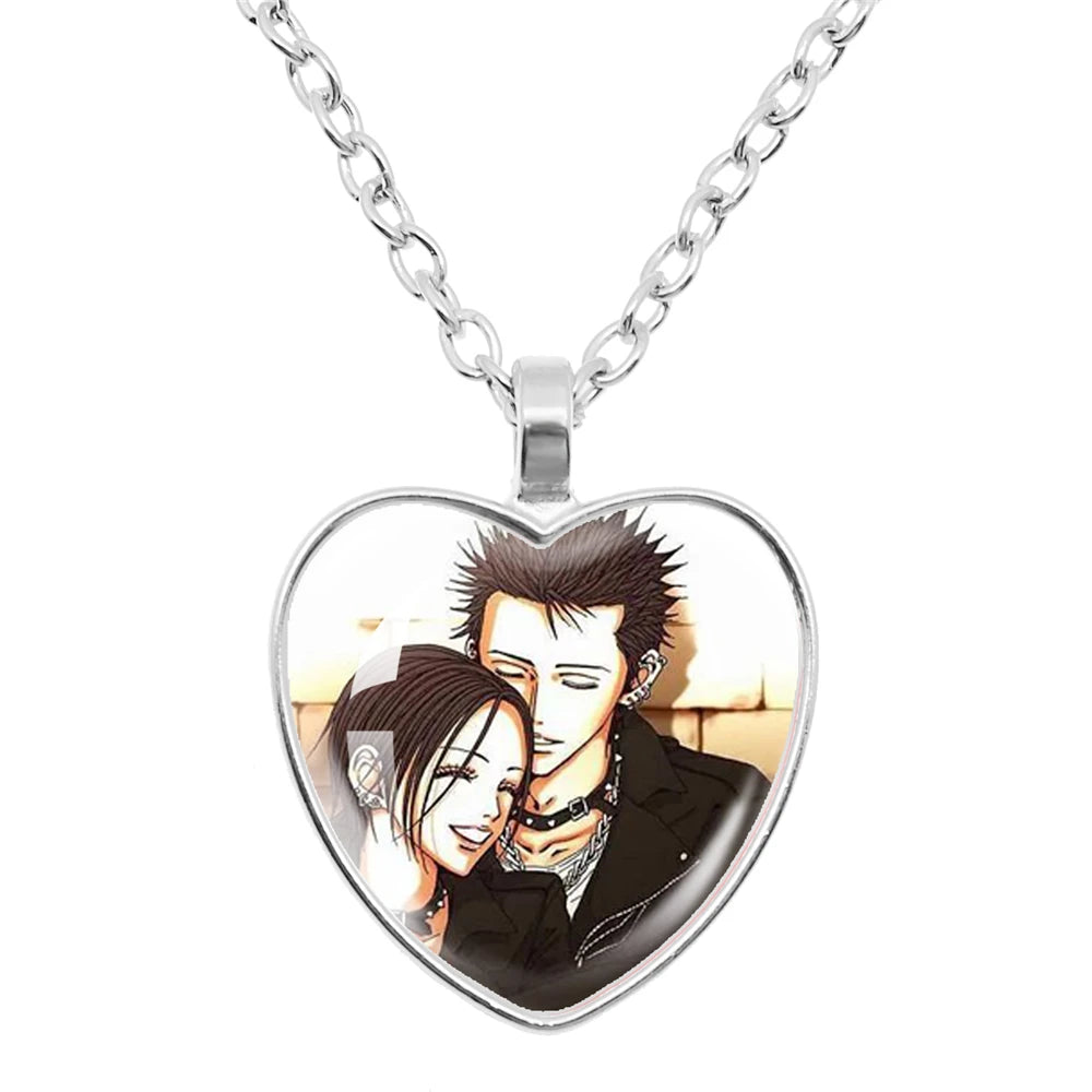 Cute Fashion Yazawa Osaki Nana Anime Glass Heart Necklace Handmade Creative Women's Birthday Gift Jewelry