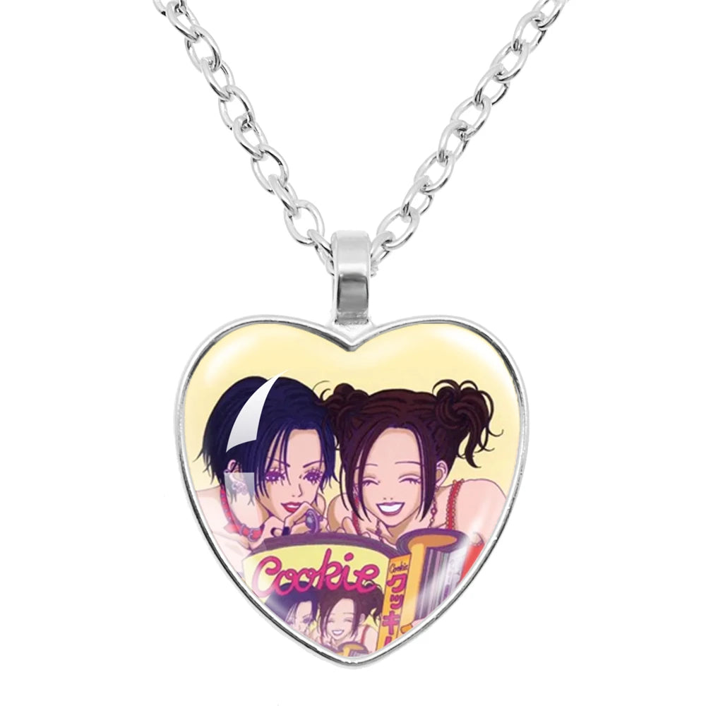 Cute Fashion Yazawa Osaki Nana Anime Glass Heart Necklace Handmade Creative Women's Birthday Gift Jewelry