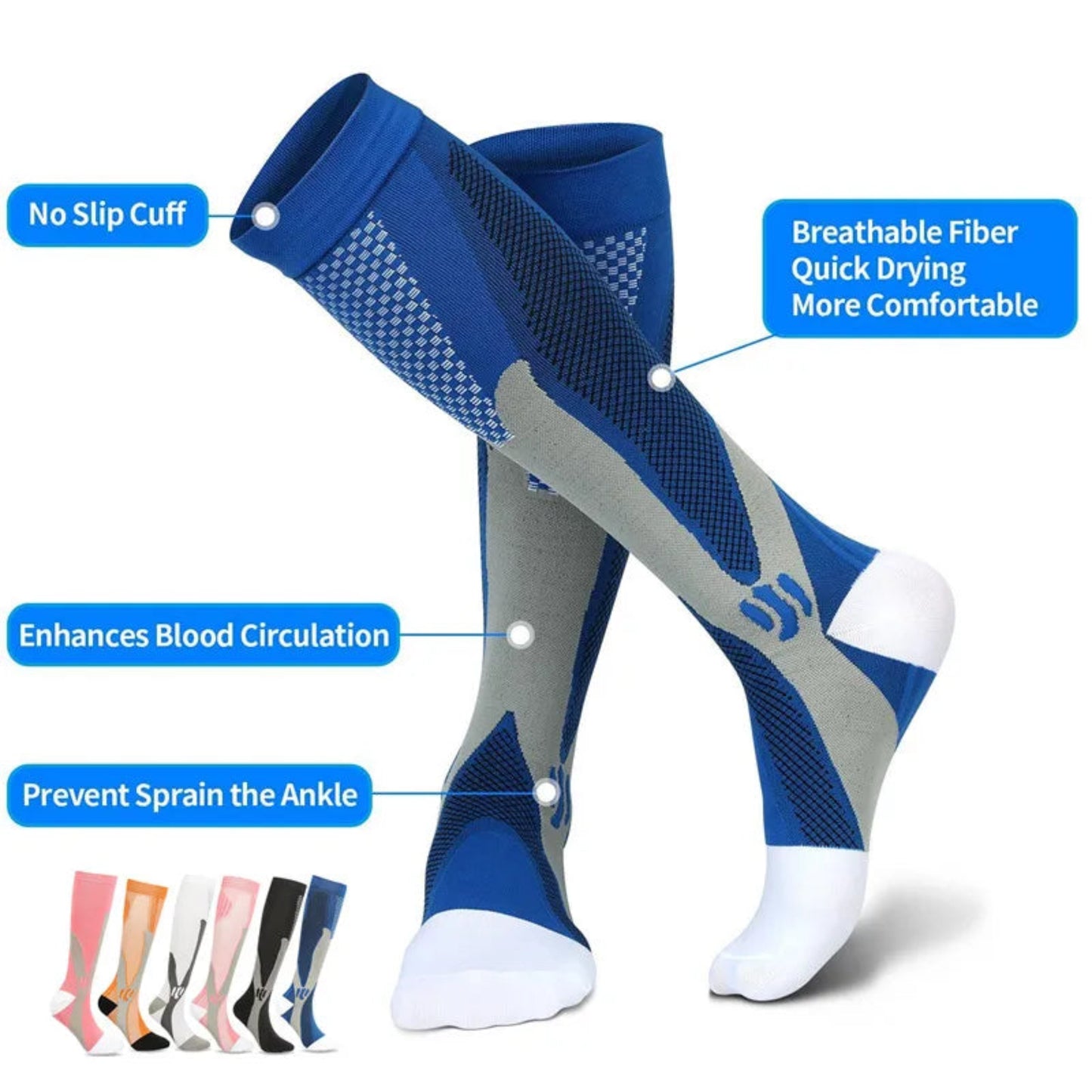 Sports compression socks, Adult running compression socks breathable quick dry, pain relief || Varicose Veins Socks Compression Stockings Nurse Sports Cycling Socks for Diabetics Running Gift for Men Diabetes Nature Hiking