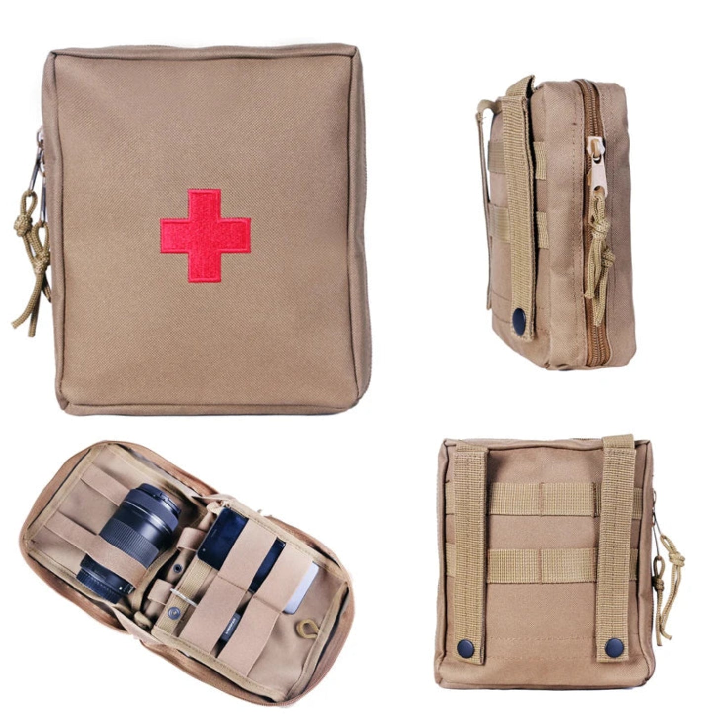 Tactical Gear Pro First Aid Waist Bag - Utility 22CM Large Size Tactical Waist Bag Molle First Aid Bag Belt EDC Medical Pouch Emergency Training Bag Hunting Accessories