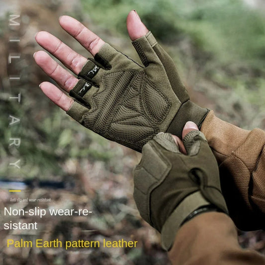 Tactical Half-Finger Outdoor Gloves - Tactical Gloves for Men and Women Half Finger Outdoor Mountaineering and Cycling Wear-resistant Breathable Riding Gloves